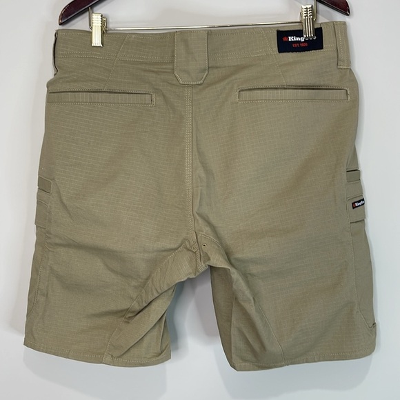 King Gee Men’s Workcool Pro Stretch Work Shorts Khaki Green Cargo Ripstop 36 - Picture 8 of 13